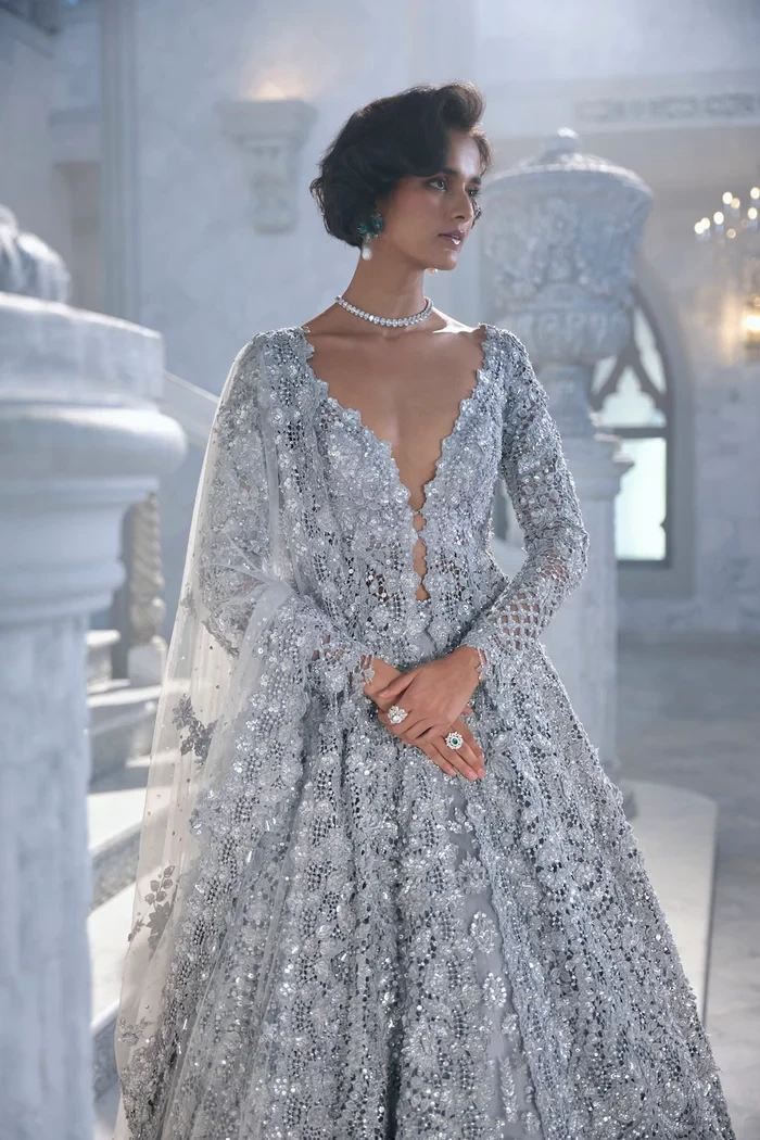 Mritsa Gota Patti Silk Lehenga Set - Red