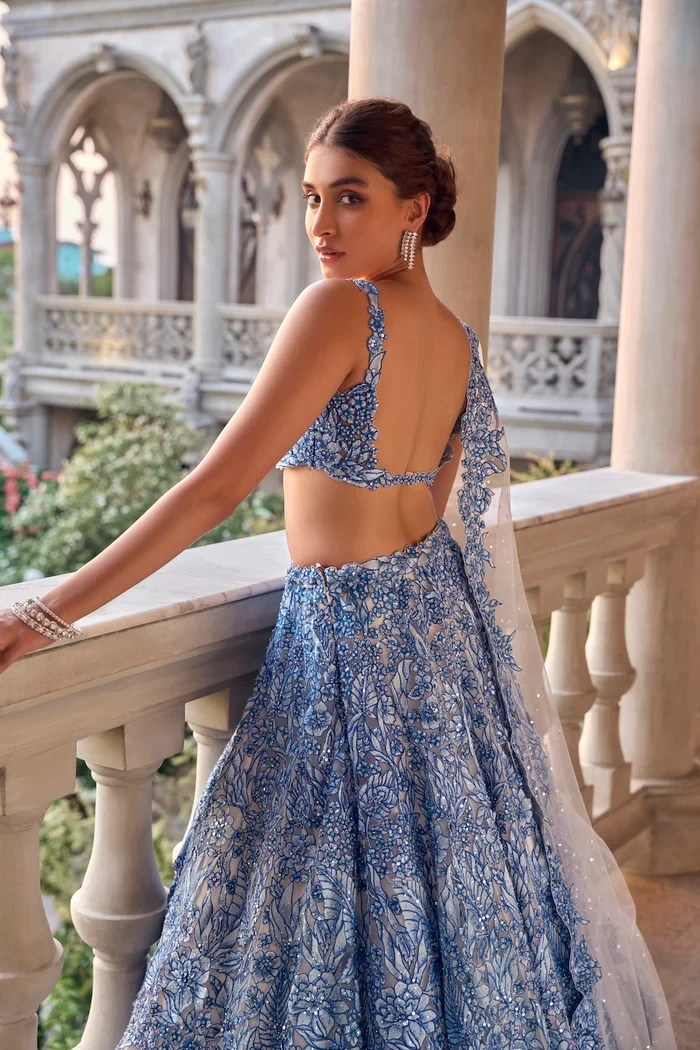 Mritsa Gota Patti Silk Lehenga Set - Red