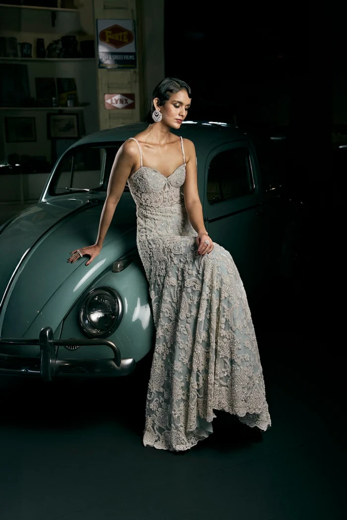 Mritsa Gota Patti Silk Lehenga Set - Red