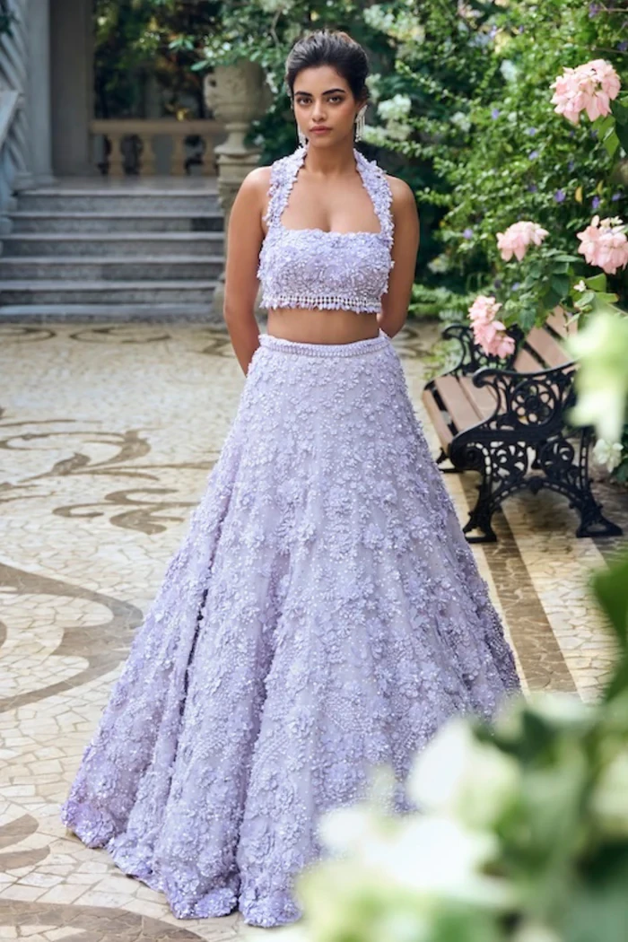 Mritsa Gota Patti Silk Lehenga Set - Red