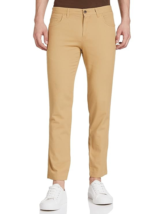 Amazon Brand - Symbol Men's Stretchable Casual Pants | Scoop Pocket Chinos | Trousers (Slim Fit)
