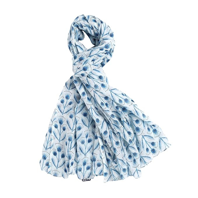 AQVA Printed Cotton Scarf for Women, Lightweight Soft Scarves Stoles for Summer & Winter
