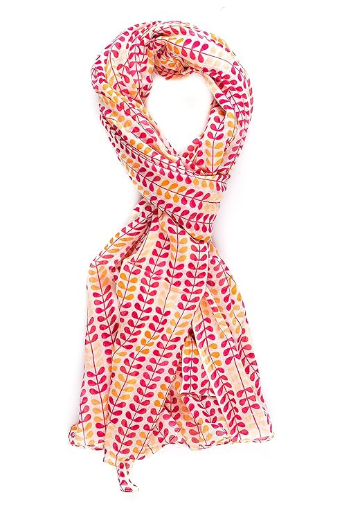 AQVA Printed Cotton Scarf for Women, Lightweight Soft Scarves Stoles for Summer & Winter