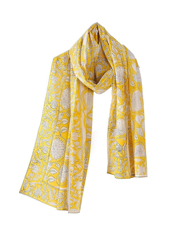 Ravaiyaa - Attitude is everything Hand Block Printed Cotton Long Stole Scarves Hijab Neck Wrap Scarf
