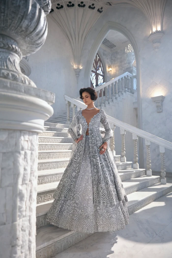 Sarasvi Gota Patti Silk Lehenga Set - Pink