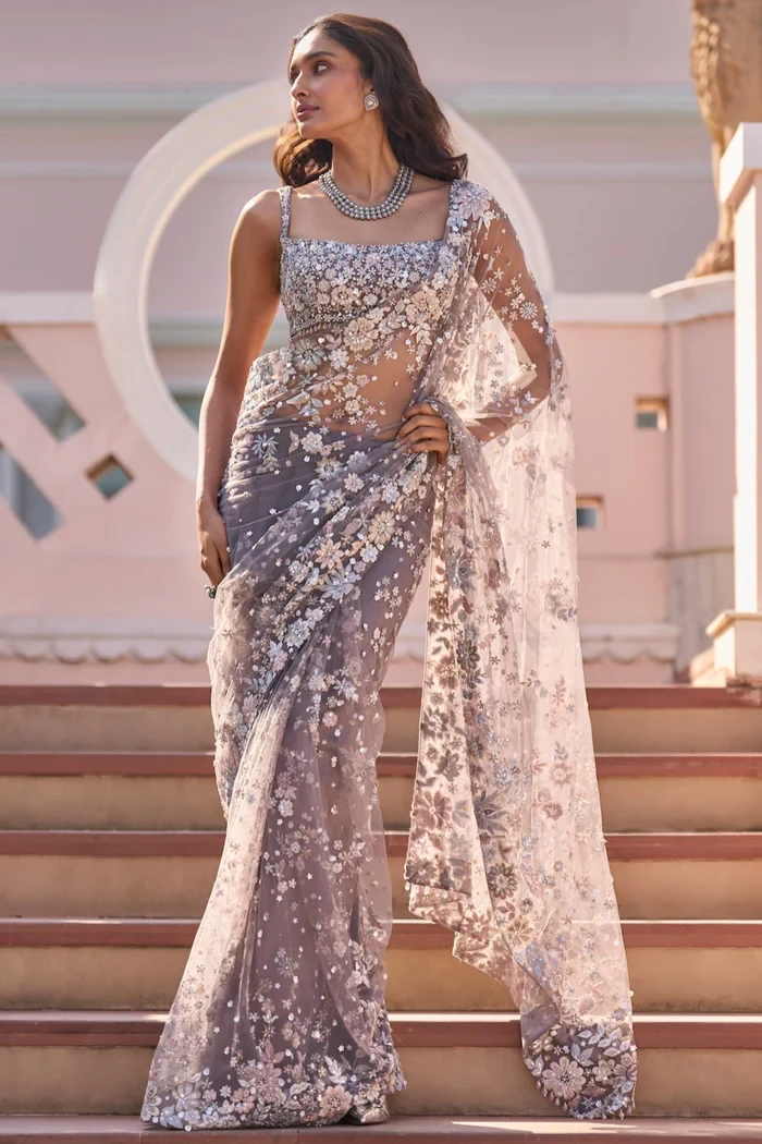 Sarasvi Gota Patti Silk Lehenga Set - Pink