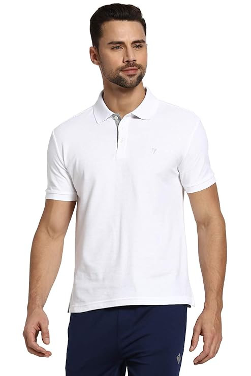 Van Heusen Men's Cotton Regular Fit Athleisure Colour Fresh Polo T-Shirt - 100% Combed - Moisture Wicking, Ultra Soft